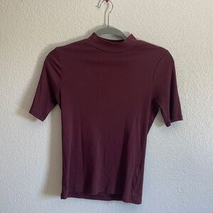 Madewell Drapey-Rib Mockneck Top